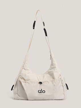 ALO Yoga Cream Shoulder Bag with Black Accents